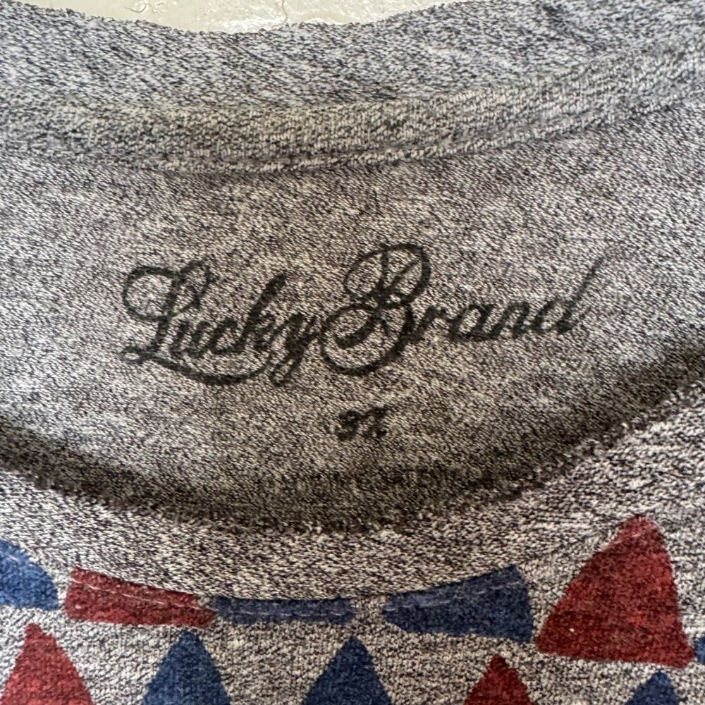 Lucky Brand Womens Geometric Print Gray T-Shirt Size 3X - Picture 4 of 8